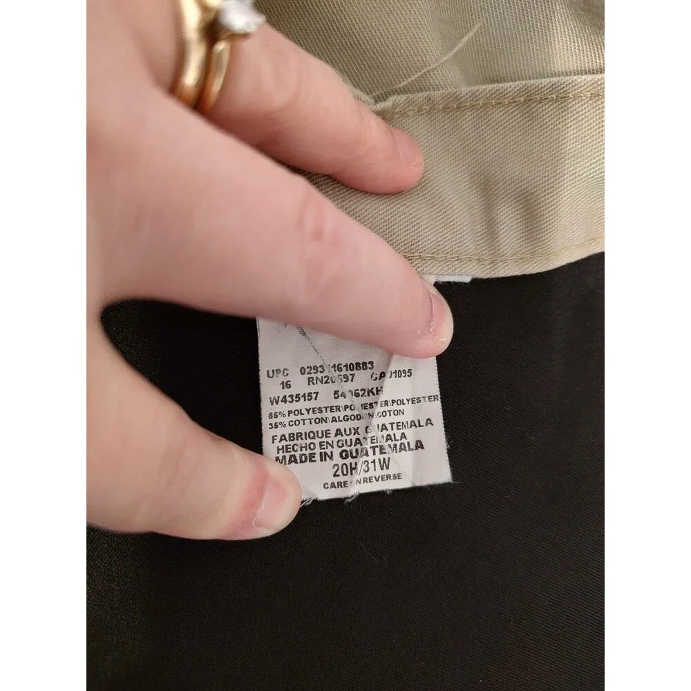 Dickies Boy Size 20H/31W Polyester Cotton Brown Tan Beige Khaki Summer Shorts